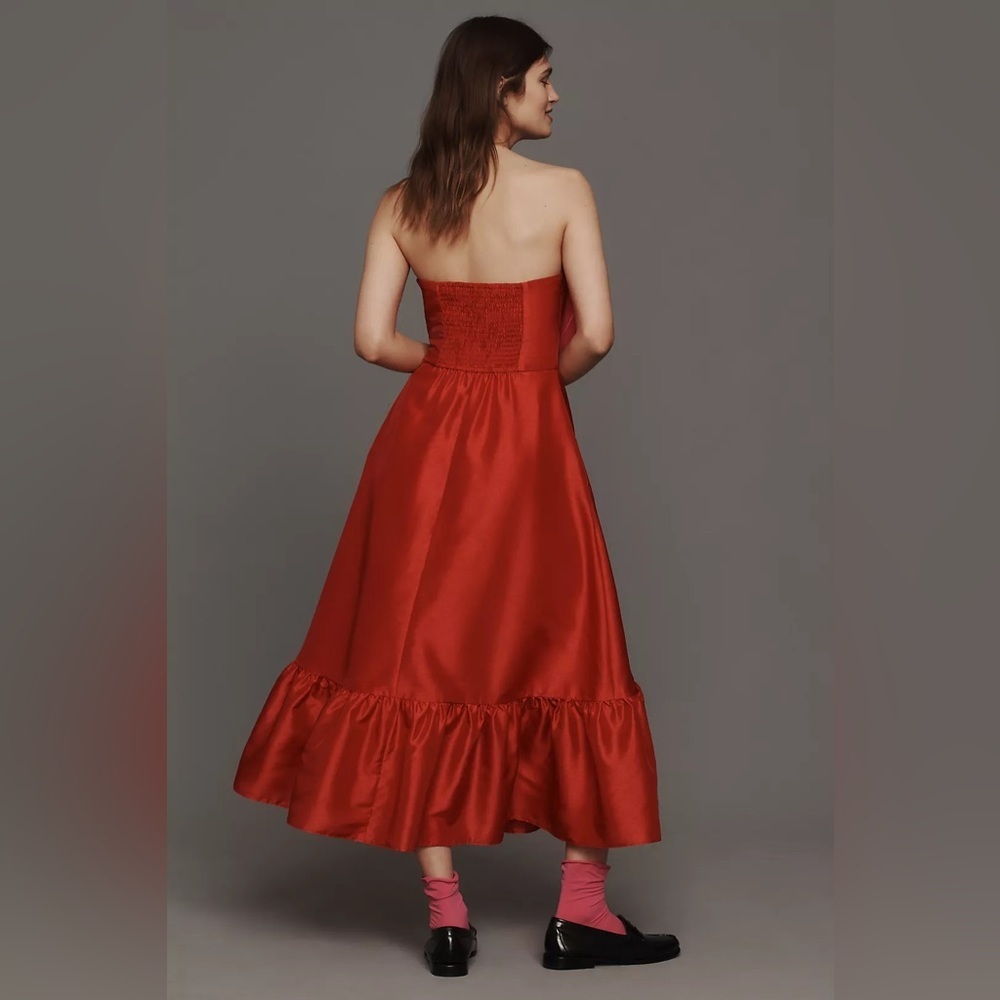 NWT! Anthropologie Pink/Red Hutch Strapless Heart Maxi Dress - US 10 ⚽️ - Picture 2 of 16